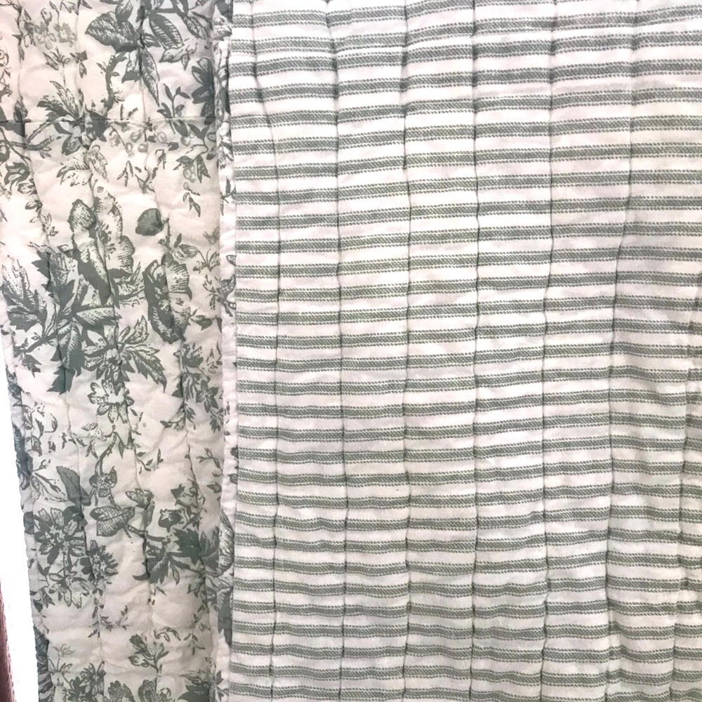 Pottery Barn sage green matelasse quilt
